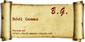 Bódi Gemma névjegykártya